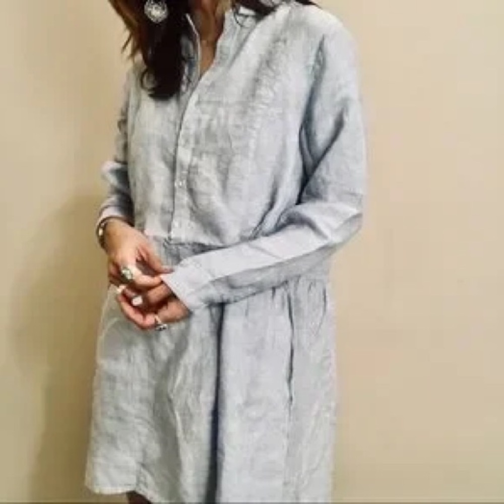 H by Halston Light Blue Long Sleeve Dress